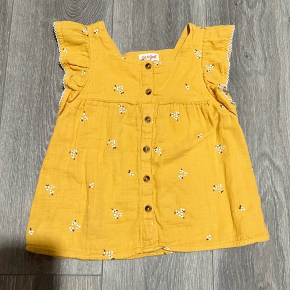 5/$7 💰 Cat & Jack Girls Yellow Floral Tank Top - S (6/6x) - Picture 1 of 7